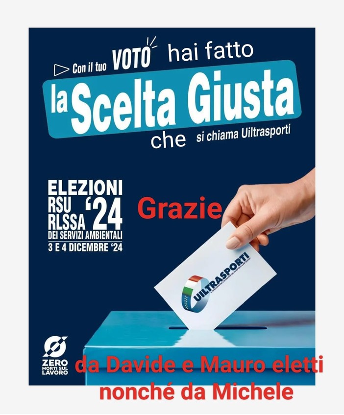 Soddisfazione della UIL trasporti per i risultati delle scorse elezioni in Gaia