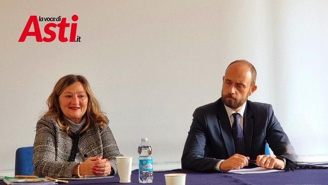 La presentazione con Maria Grazia Baravalle - Confagricoltura e Gianluca Giordano, Comitato piccola industria Asti