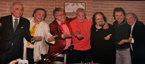 Gianni Miroglio con Conte, Amerio e altri amici