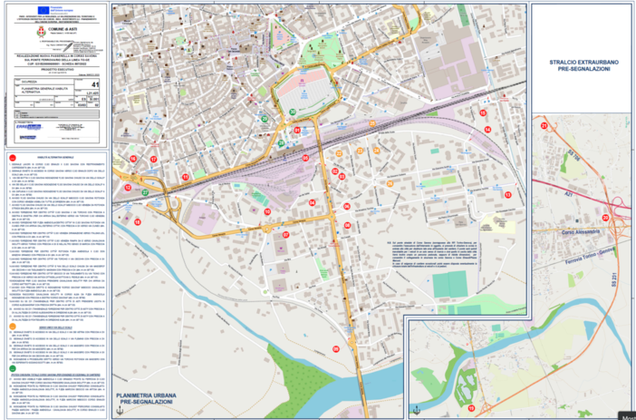 La mappa della viabilità alternativa (versione in alta definizione in pdf allegata all'articolo)