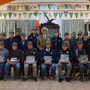 Alcuni alpini astigiani presenti alla presentazione del libro con il Tenente Colonnello Mario Renna. (ph. Daniele Piroso)