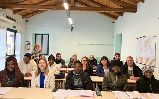 Allievi del Cpia con il sindaco Macchia