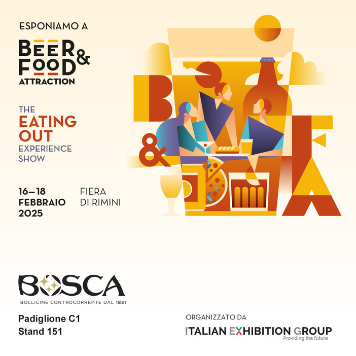 Bosca porta le sue bollicine e Glamtì al Beer&amp;Food Attraction 2025 di Rimini