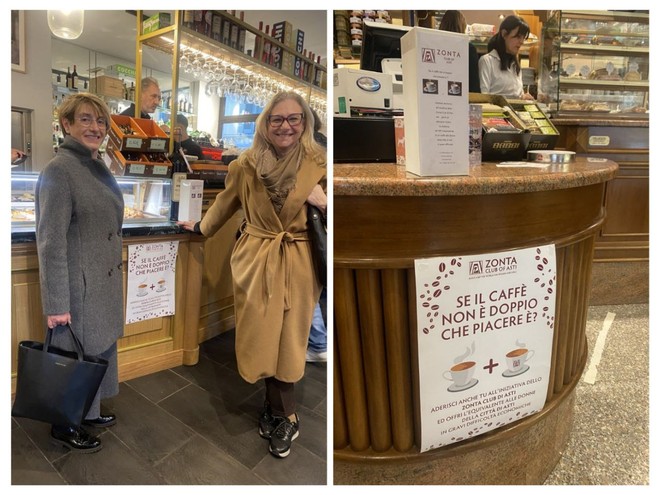 Solidarietà... in tazza: il &quot;caffè sospeso&quot; degli Zonta Club Asti e Alba