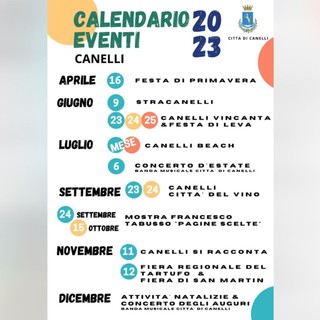 Il calendario di eventi canellesi in programma nell'arco del 2023