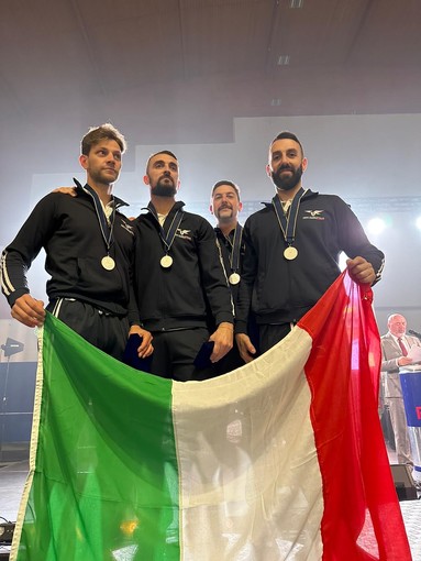 Da sinistra Alessandro Binello (astigiano), Andrea Cardinali (marchigiano di Jesi), Stefano Falagiani (livornese di Cecina) e Marco Soro (perugino)