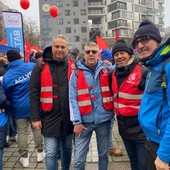 La delegazione della Fiom Cgil Asti