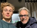 Giulio Ferrari con Mario Nosengo, in una pausa dal set