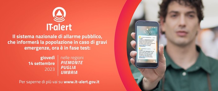 IT - ALERT: il 14 settembre in Piemonte il nuovo test del sistema di allarme pubblico