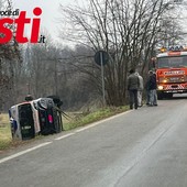 Un'immagine dell'incidente avvenuto sabato mattina