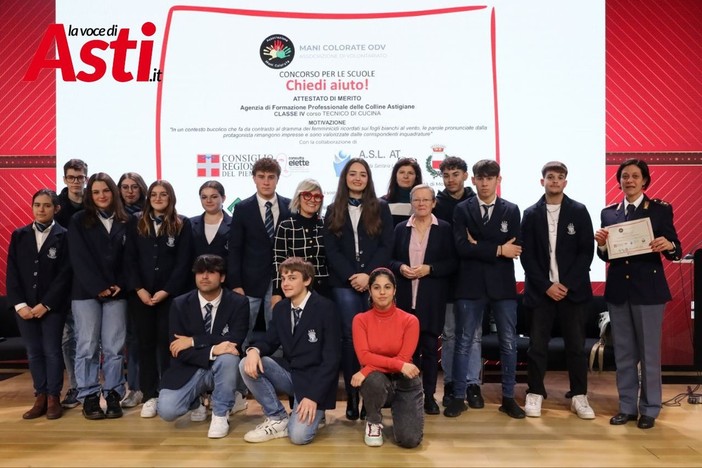 Successo della scuola Alberghiera di Agliano Terme e Asti per la campagna informativa &quot;Chiedi aiuto!&quot;