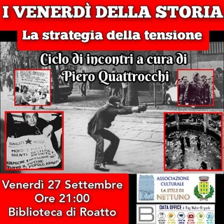 Dalla strage di piazza Fontana alla morte dell'anarchico Pinelli con Piero Quattrocchi a Roatto