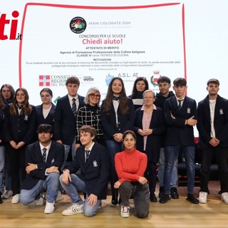 Successo della scuola Alberghiera di Agliano Terme e Asti per la campagna informativa &quot;Chiedi aiuto!&quot;