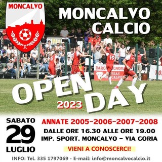 La nuova stagione del Moncalvo Calcio si aprirà con un Open Day