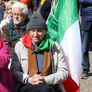 Una delle ultime apparizioni pubbliche di Paolo Monticone, in occasione della celebrazione del 25 aprile 2024 (Ph. Merfephoto - Efrem Zanchettin)