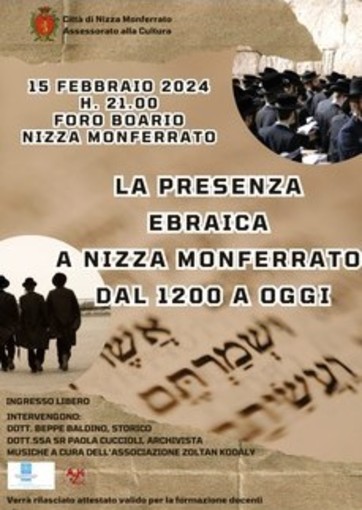 Serata di approfondimento sulla storia della popolazione ebraica a Nizza Monferrato: Un viaggio nel passato al Foro Boario il 15 Febbraio