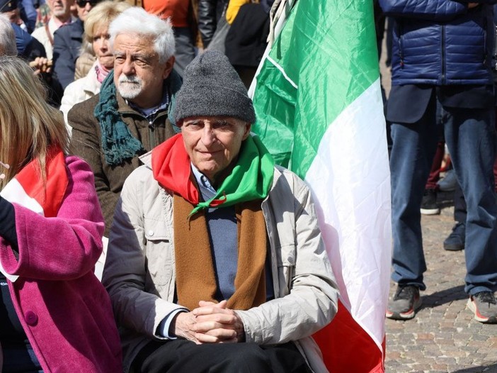 Una delle ultime apparizioni pubbliche di Paolo Monticone, in occasione della celebrazione del 25 aprile 2024 (Ph. Merfephoto - Efrem Zanchettin)