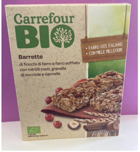 Carrefour e Ministero segnalano nuovo ritiro per rischio allergene in barrette di farro bio