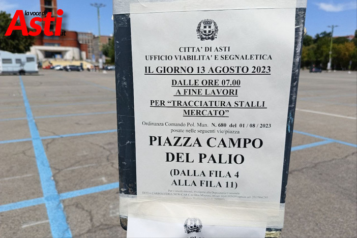 Da domenica in piazza del Palio si tracciano gli stalli per lo spostamento del mercato