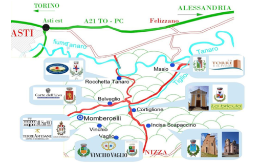 La mappa dei luoghi in cui si svolgerà la mostra diffusa