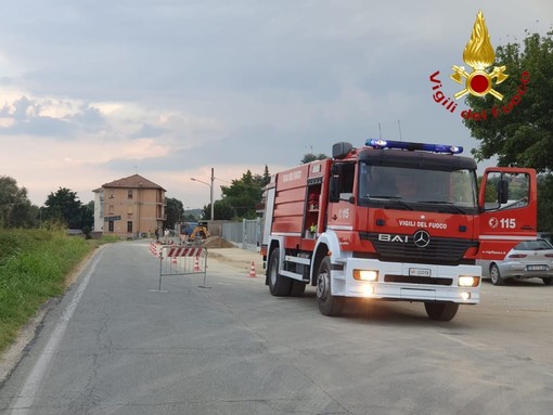 L'intervento in corso Alba