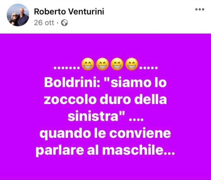 Il post del consigliere Venturini