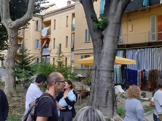 Alcune immagini dell'incontro organizzato dal coordinamento in via Dogliotti