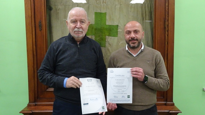 La Croce Verde di Asti ha ricevuto il riconoscimento per il sistema di qualità ISO 9001:2015