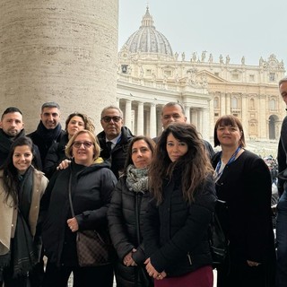 La delegazione in visita al Papa