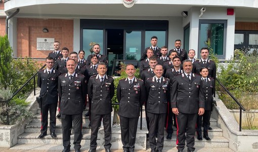I nuovi carabinieri con il comandante Paolo Lando
