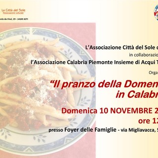 Pranzo della domenica... In Calabria con l' associazione Città del sole