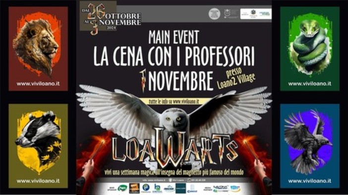 Incantesimi e magie a tavola con la Cena Animata di &quot;LoaWarts&quot;: appuntamento venerdì 1 novembre