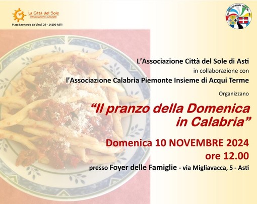 Pranzo della domenica... In Calabria con l' associazione Città del sole