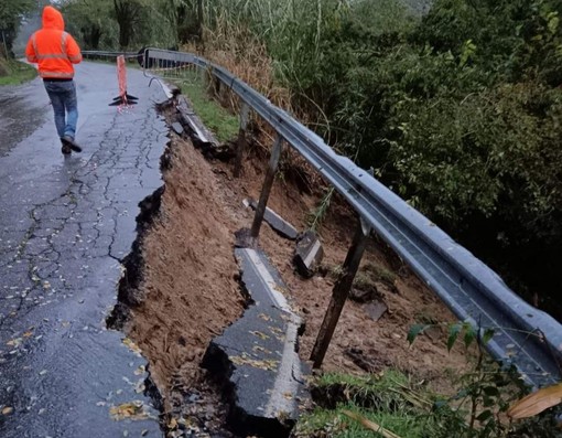 La frana di sabato scorso a Rocca d'Arazzo