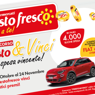 Prestrofresco, per ringraziare i clienti di 20 anni di fiducia, mette in palio una Fiat 600 1.2 Hybrid 100 CV