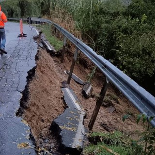 La frana di sabato scorso a Rocca d'Arazzo