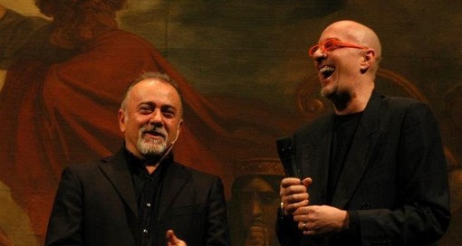 Massimo Cotto con l'amico Giorgio Faletti