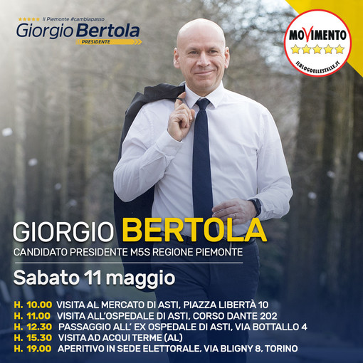 L'agenda elettorale del candidato presidente M5S Giorgio Bertola