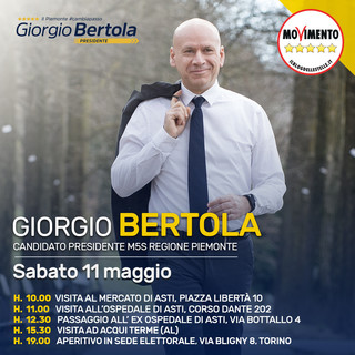 L'agenda elettorale del candidato presidente M5S Giorgio Bertola