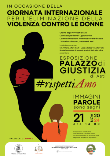 Al Palazzo di giustizia di Asti una mostra contro la violenza sulle donne con i ragazzi dell'Artistico