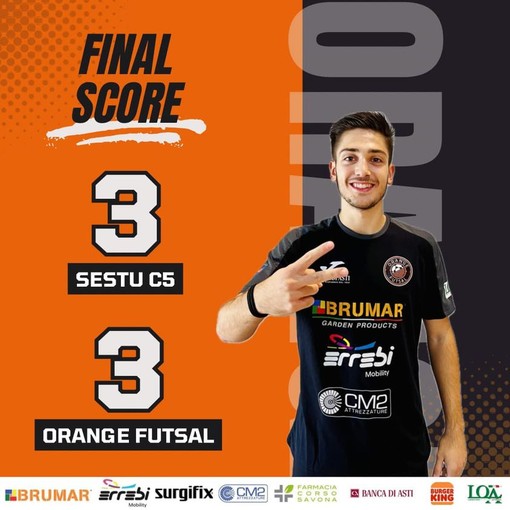 Futsal: pareggiano gli Orange conto Sestu, seconda in classifica