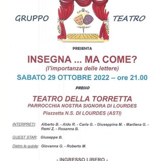 Sabato sera al Teatro della Torretta &quot;Insegna ... ma come?&quot;