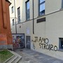 Il muro dietro il Teatro Alfieri di Asti