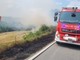 Un incendio sterpaglie coinvolge canneto a Montechiaro
